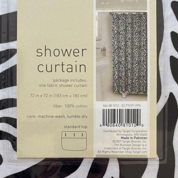 Zebra Print Black/White Shower Curtain - Picture 4 of 4
